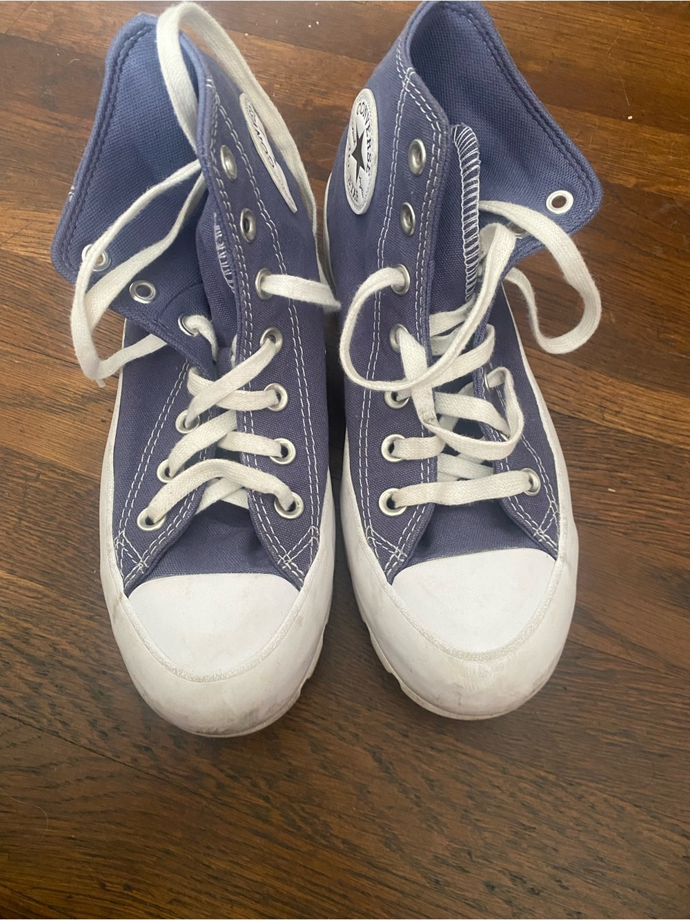 Converse High-Top Sneakers in Navy and White